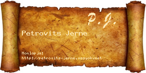 Petrovits Jerne névjegykártya